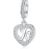 925 Sterling Silver Letter Charms A~Z Alphabet Charm Letter Beads fit Pandora European Bracelets fit Wife Mom Christmas Birthday Gift