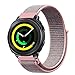 Band for Galaxy Watch 42mm & Gear Sport & Gear S2 Classic, Fintie 20mm Quick Release Nylon Sport Loop Smartwatch Replacement Strap Bands with Adjustable Closure for Men and Women - Pink Sand