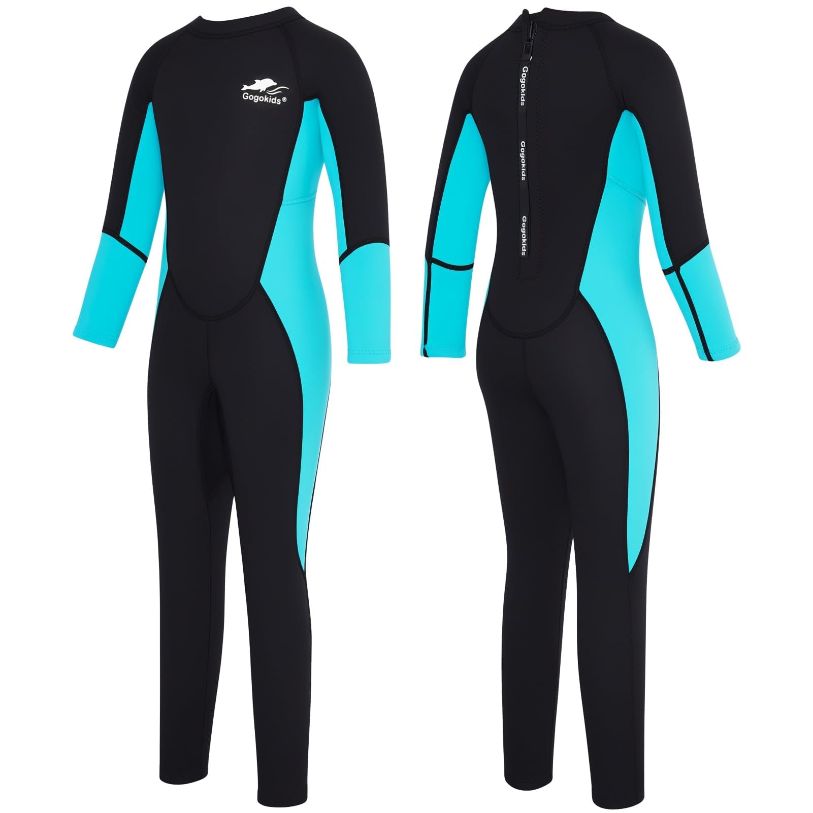 Gogokids Wetsuit Kids, Children 2.5mm Neoprene Thermal Swimsuit with UV 50+ Protection, Full Length One Piece for Ages 3-10 Boys & Girls Swimming, Surfing, Diving, Snorkeling โ image 1
