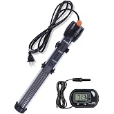 Orlushy Submersible Aquarium Heater,500W Fish Tahk Heater with Adjust Knob Thermostat 2 Suction Cups and Free Thermometer Suitable for Marine Saltwater and Freshwater (500W)