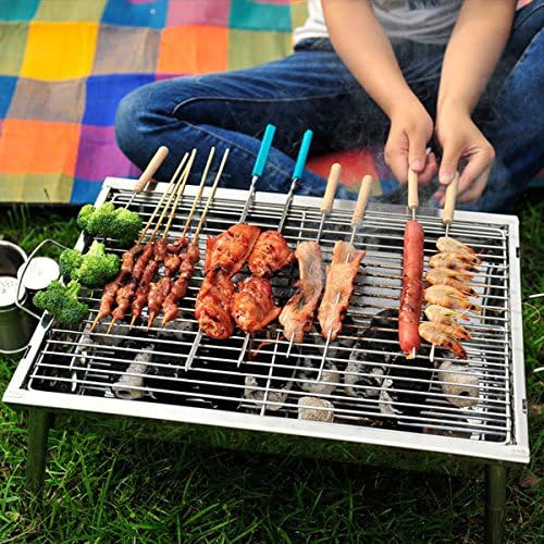 Bargain World Portable Thickened Outdoor Picnic And Home Charcoal BBQ Grill Stainless Steel Folding Grill