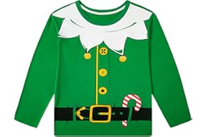 Yruiz Christmas Santa Claus Elf Family Parent-Child Matching Clothing Long-sleeved Shirt