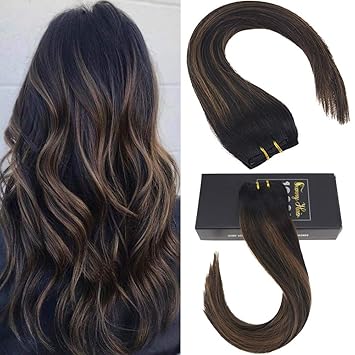 Sunny 22 Hair Extensions Human Hair Clip In Balayage Natural