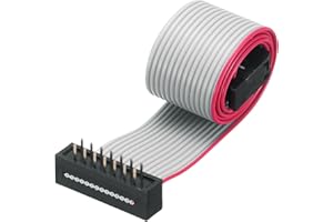 uxcell IDC Wire Flat Ribbon Cable FC/FD Connector A-Type 14Pins 2.54mm Pitch 0.3Meters Length Gray