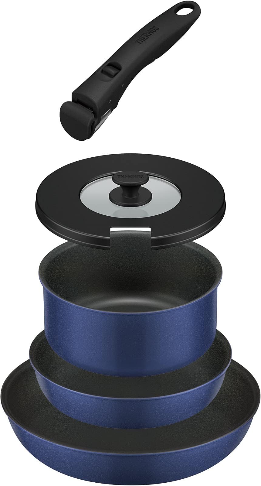 サーモス デュラブルシリーズ 取っ手のとれるフライパン5点セットCA ガス火専用 インディゴブルー KSC-5A IBL商品画像