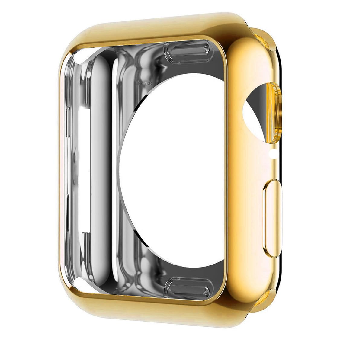 HANKN Soft TPU Case for Apple Watch Series 9 8 7 41mm /Series 6 5 4 SE 40mm Case, Plated Cover Protective Iwatch Shockproof Bumper [No Front Screen Protector] - Gold