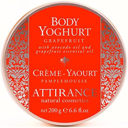 Attirance - Body Yogurt - Grapefruit - 6.6oz - All Natural with Grapefruit Essential Oil, Avocado Oil &amp; Lemon Extract