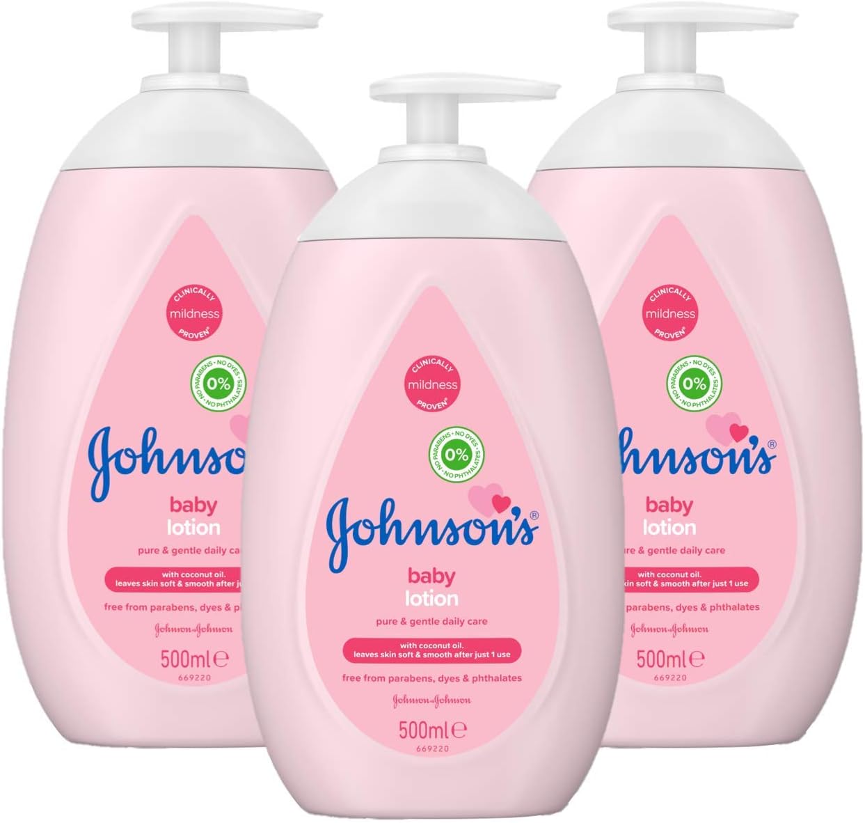 Johnson's Baby Lotion Multipack - Gentle and Mild for Delicate Skin and Everyday Use - 24 h Moisturisation - 3 x 500 ml