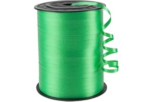 KMER LIFE Green Crimped Curling Ribbon, 1/5" Wide x 500 Yards Christmas Curling Ribbons for Gift Wrapping, Party Decoration, Balloon String, Crafting, Balloon Ribbons for Florist Flower (1 Roll)