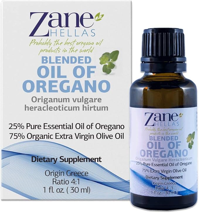 Zane Hellas 25 Oregano Oil. Pure Greek Essential Oil of Oregano .86 Min Carvacrol
