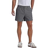 Askdeer Men's 5.5" Shorts Classic-fit Casual Elastic Waistband Shorts Summer Walking, Office, Daily Wear with Multi-Pockets