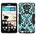 Fit LG G3 , One Tough Shield Hybrid 3-Layer Phone Case (Black/Black) for LG G3 - (Victorian Blue/Black)