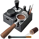 Wotendy Espresso Tamping Station with Drawer, Coffee Tamper Holder Base for 51/54/58MM Espresso Tamper Portafilters with 6 Ne