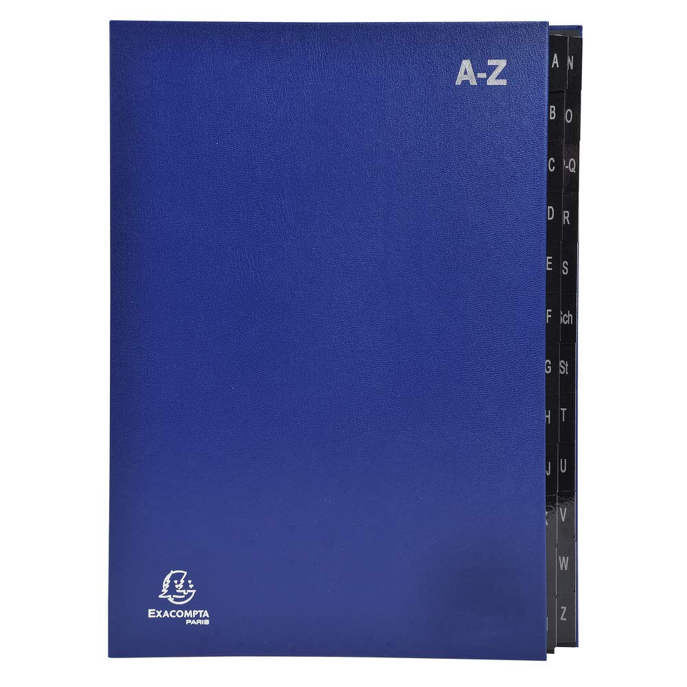 Exacompta - Ref. 57222E - 1 Ordonator economic rigid sorter 24 alphabetical compartments - 24x34cm - Blue
