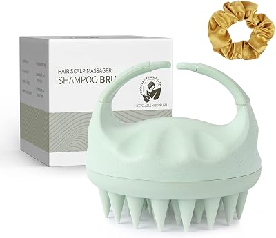Sndyi Scalp Massager Shampoo Brush - Silicone Bristles, Green, Hair Growth