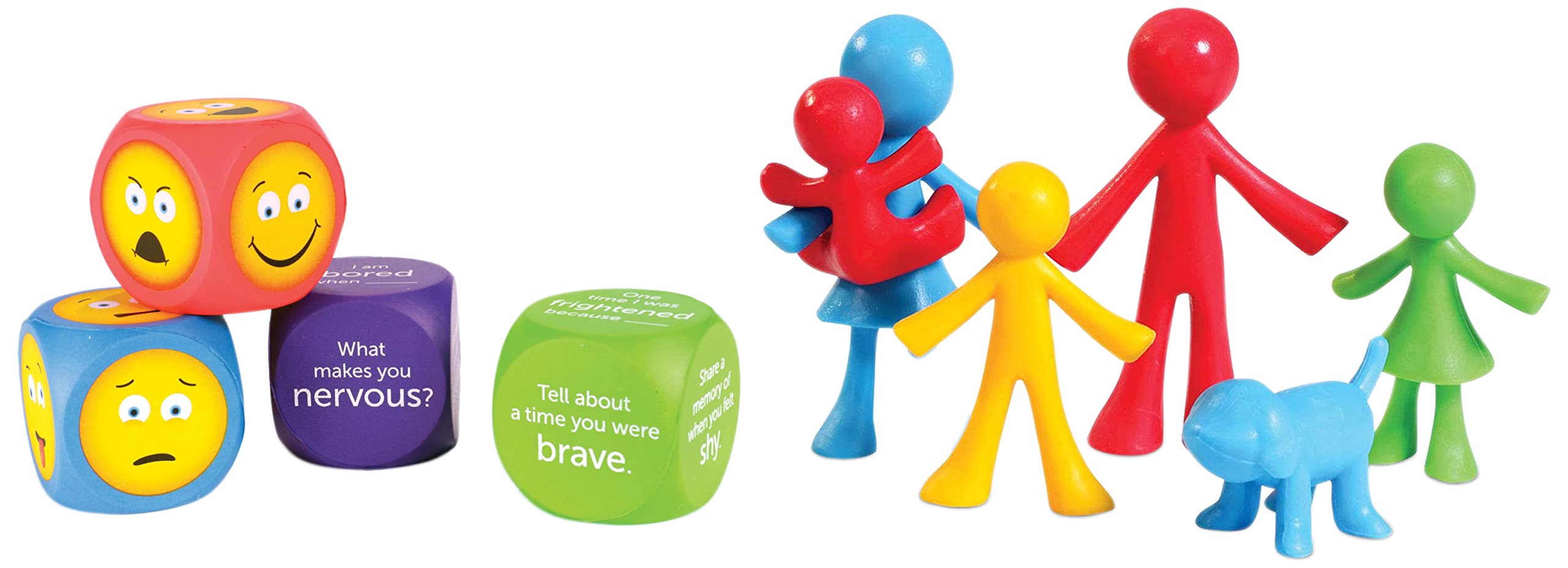 Learning Resources Soft Foam Emoji Cubes, LER7289 & All About Me Family Counters Bag of 24