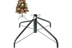 EZYDECOR Metal Christmas Tree Stand for Artificial Tree 17.7" Folding Stand for Real Christmas Tree(Green)