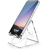Lamicall Clear Acrylic Cell Phone Stand, Office Desk Decor Accessories | Office Cubicle Decor, Accessories &amp; Workspace Organizers for Women, Teacher Desk Essentials, Cute Work From Home Supplies