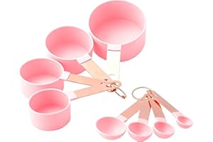 Measuring Cup and Measuring Spoon Set, 8PCS Liquid Measuring Cup Set or Dry Measuring Cup Set, Measuring Spoon Set with Stain