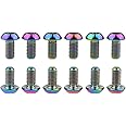 Wanyifa 12Pcs Ti Titanium Bolts Torx M5x10 Bicycle Bike Disc Brake Cycle Rotor Screws Gr5 (Colorful)