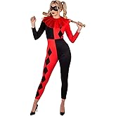 fun shack Harlequin Costume Woman, Jester Costume Womens, Clown Costumes Women, Halloween Costumes for Women