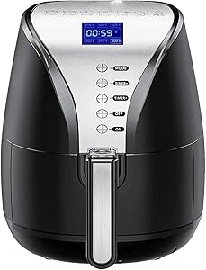 Digital Electric Air Fryer With Cookbook For Frying Roasting Baking Crisping And Reheating Kitchen Oven Large Cooker Healthier With Auto Off Nonstick Basket Fryers Suitable For Dishwasher air fryer nu