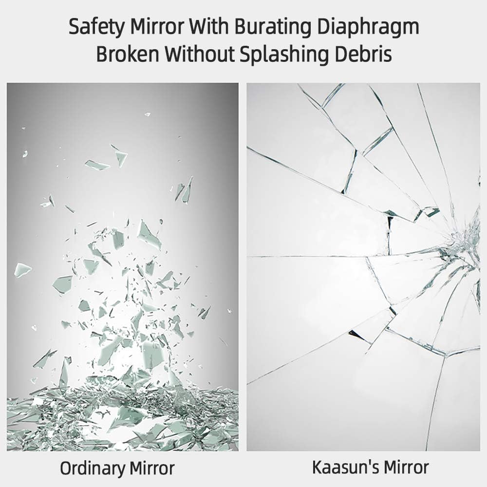 KAASUN 26-Inch Large Wall Mounted Round Mirror Premium Brushed Metal Coated Frame Black Wall Mirror for Washroom, Entryways, Living Rooms: Furniture & Decor