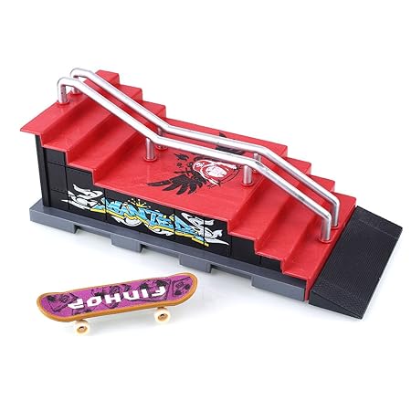 JWBOSS Finger-Skateboard Szenen-Kombination Rampe Treppen Spielwaren Kindergeschenke Sport-Herausforderung Bunte Plastik