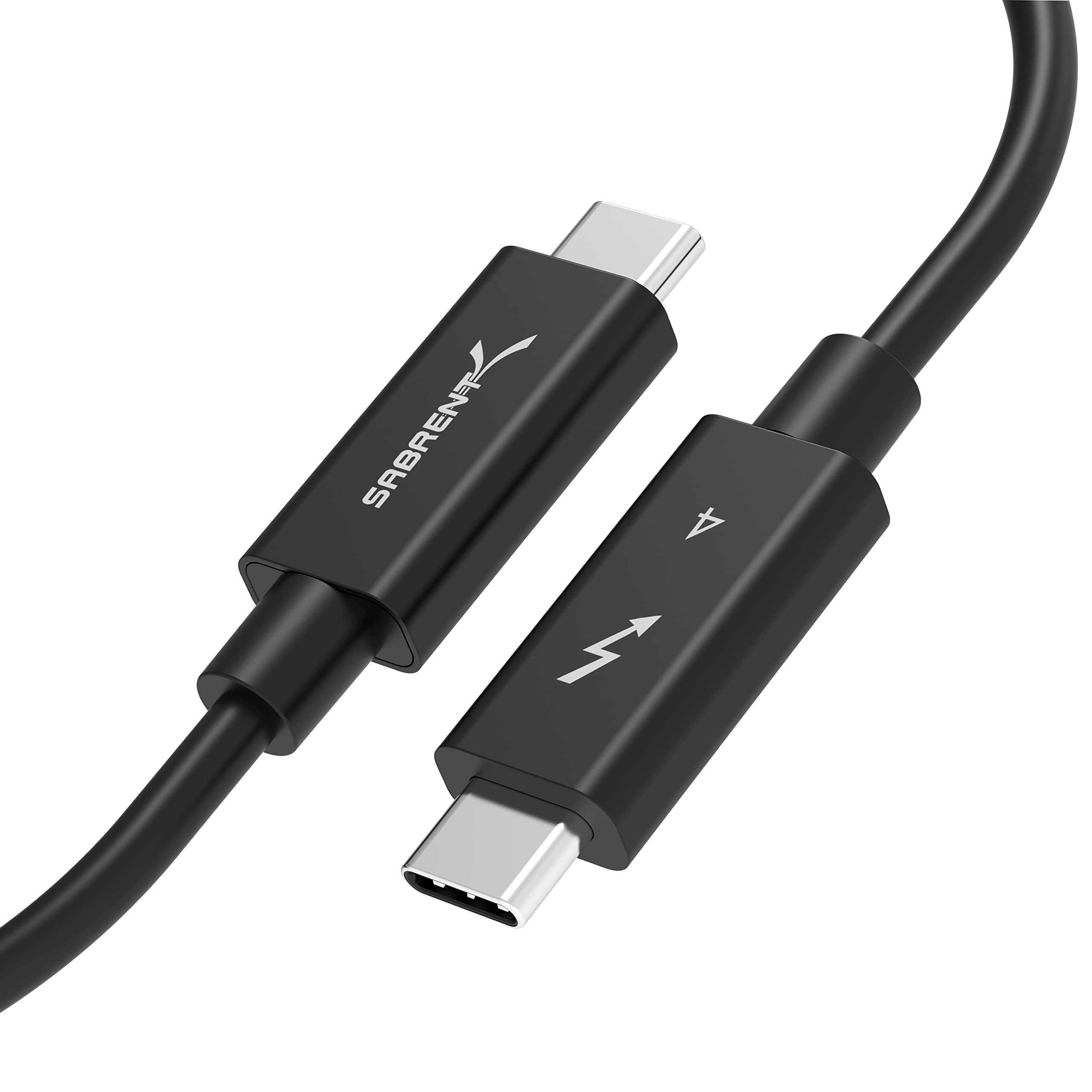 SABRENT Certified Thunderbolt 4 Cable, 2M (6.5ft) – 100W Power Delivery, 8K DisplayPort 1.4, 40Gbps Data Transfer, USB 4/3 Compatible, E-Marker Chip for MacBook, iPad, and Windows Devices (CB-T4M2)