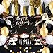 86 pcs Black and Gold Party Decorations Kit SIMPZIA DIY Birthday Party Supplies for Adults 25th, 30th, 40th, 50th, 55th, 60th, 70th & Other Occasions Like Graduation,Wedding, Anniversary, Engagement,