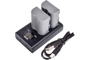 DSTE (2-Pack) EN-EL3 EN-EL3e and Dual LCD Battery Charger Compatible with Nikon D300S D700 D70 D70S D50 D80 D90 D100 D200 D30
