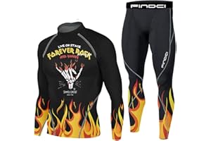 1Bests Men's Running Fitness Cooling Sportswear Camo Compression Short-Sleeved Shirt + Pants Sets (XXXL, Black Grid)