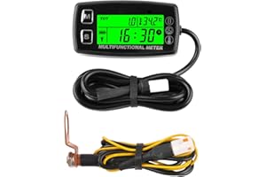 Taikemeti Digital Tachometer Temperature Outdoor Small Engine,Waterproof Digital Thermometer, Maintenance Reminder, Battery R