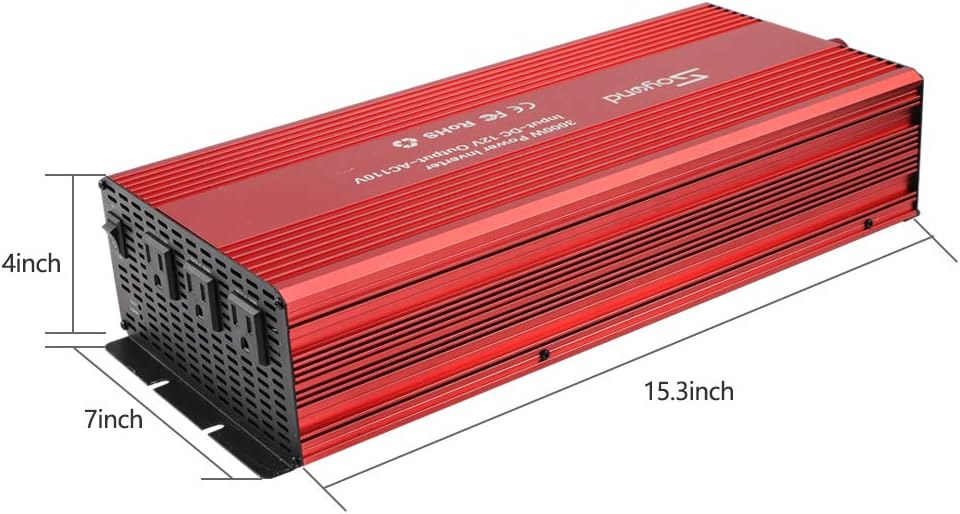 soyond 3000W Power Inverter Modified Sine Wave Converter for Home Car RV with AC Outlets Converter DC 12V in to AC 110V Out: Automotive