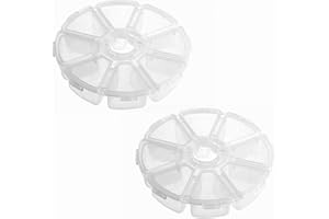 Milepetus 10Pcs 8 Compartments Plastic Clear Round Shaped Container Box Organizer Storage Display Case for Jewelry, Bead, Gem, Craft, Sewing,Fishing Baits Small Accessories Case