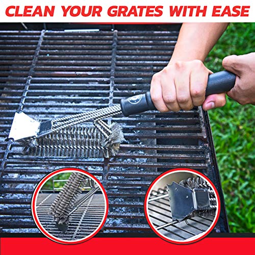 Alpha Grillers Grill Brush and Scraper. Best BBQ Cleaner. Perfect Tools