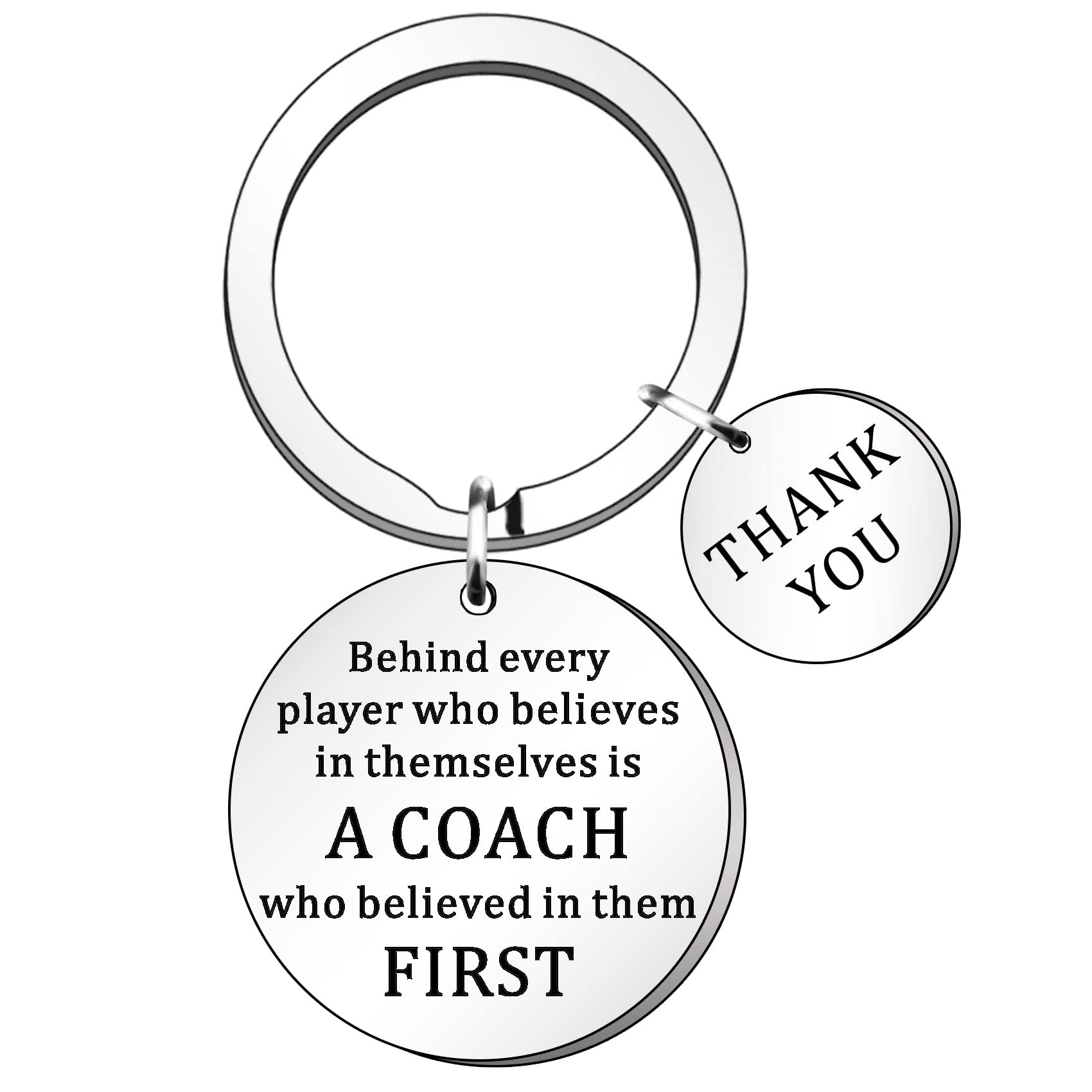 HULALA Thank You Coach Gifts: Keyring Keychain For Men & Women - Behind Every Player Is A Coach Who Believed In Them First - Football & Rugby