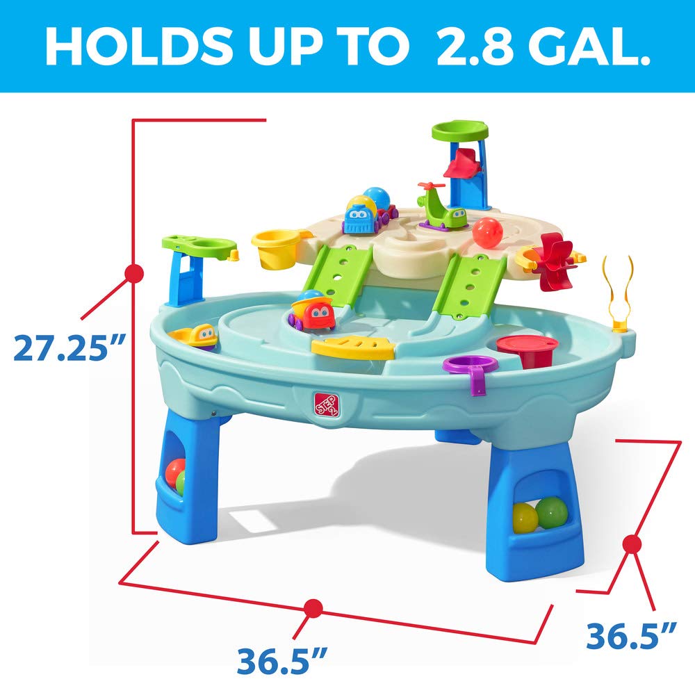 Step2 Ball Buddies Adventure Center Water Table for Kids, Indoor and Outdoor Kids Water Sensory Table Pool, Ages 1.5+ Years Old, 23 Piece Water Toy Accessories, Blue