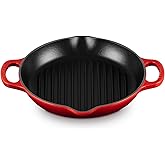 Le Creuset Enameled Cast Iron Signature Deep Round Grill, 9.75", Cerise