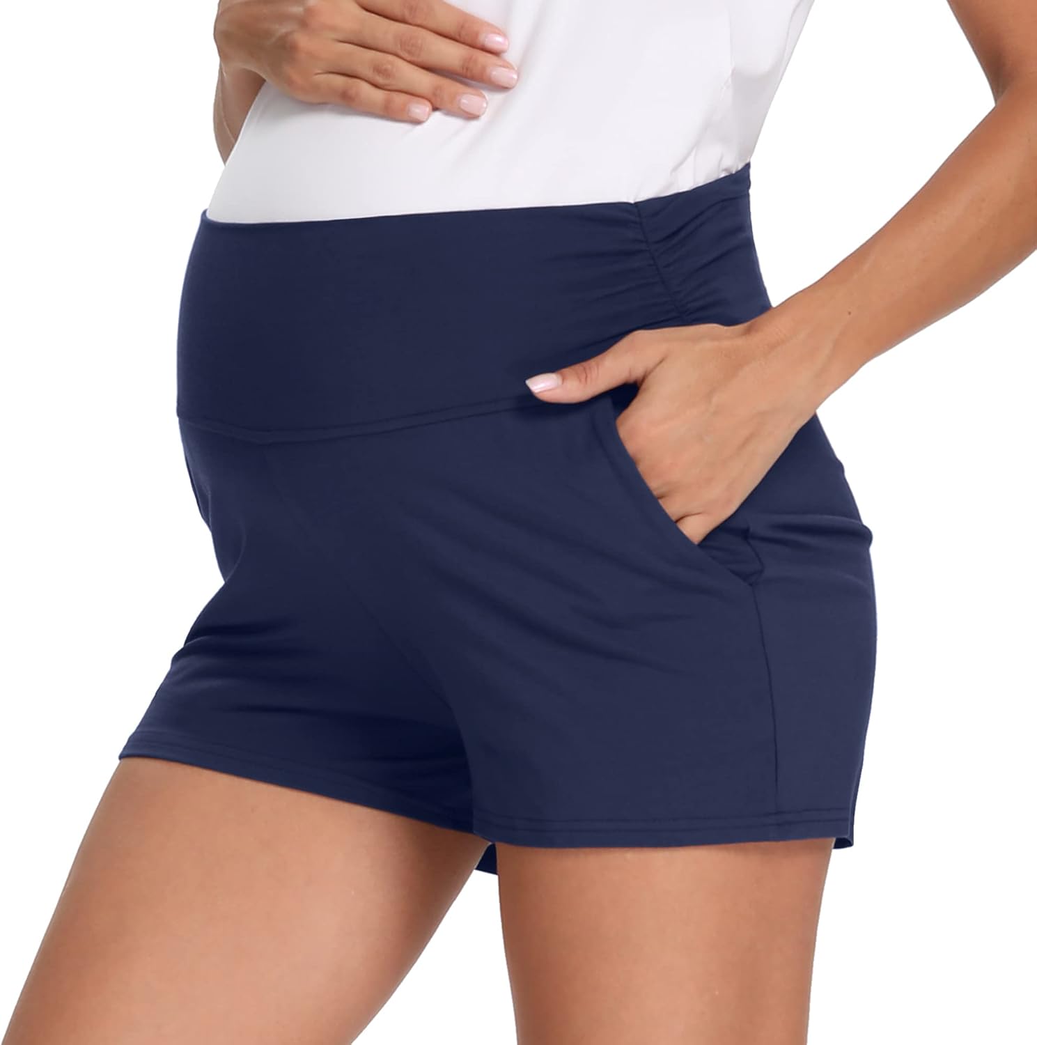 FABRACK Women's Maternity Shorts Lounge Yoga Workout Loose Fit