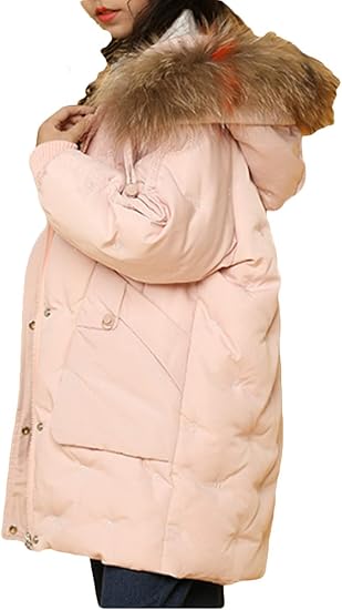 Amazon サ二ー ボーイズ キッズ ダウンコート ブルゾン 子供 フェイクファー 女の子 暖かい 中綿アウター フード付き ダウンジャケット 中綿ジャケット かわいい 160 ガールズ 秋冬 ユニセックス ロング丈 コート ジャケット 通販