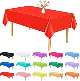 PLULON 15Pcs Multicolor Tablecloth 54 x 108 Inches Plastic PEVA