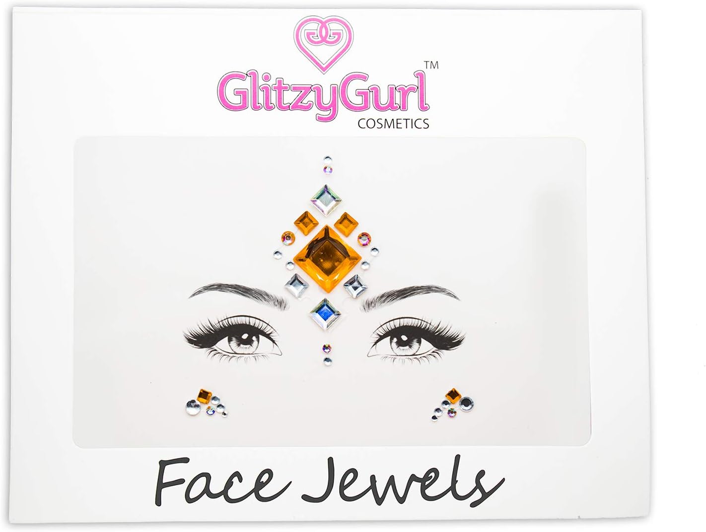 Face Gems Irridescent Temporary Tattoo Stickers Acrylic Crystal Holographic Glitter Stickers Waterproof Face Jewels Rhinestone for Party Rave Festival