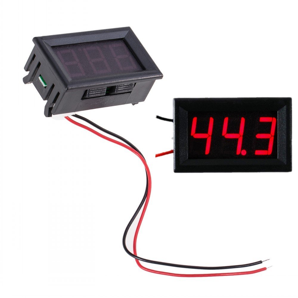 JZK 2 Wire DC 7-100V 0.56" Mini Digital red LED Display Volt Meter Voltmeter Voltage Meter Panel, Digital Voltmeter Gauge volt Indicator voltage tester