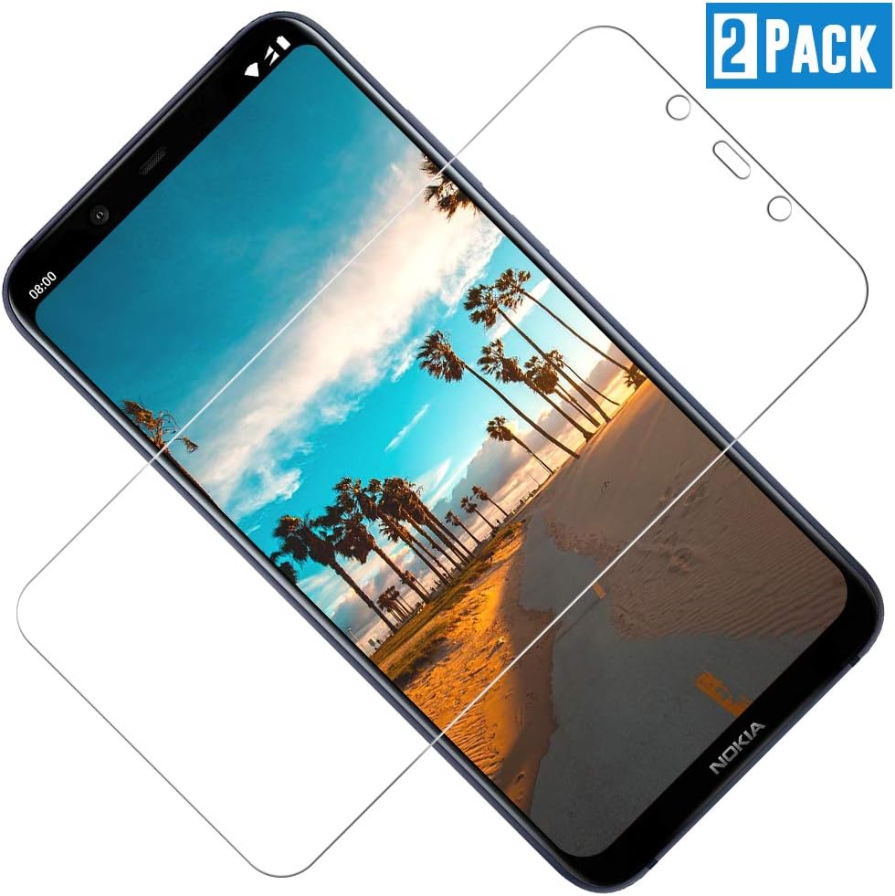 TOIYIOC Screen Protector for Nokia 8.1, [2 Pack] [0.30mm] [Case Friendly] Tempered Glass Film Compatible With Nokia 8.1