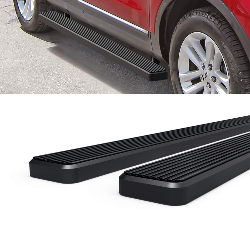 APS Running Boards (Side Steps Step Bars) Compatible With Ford Explorer 2011-2019 Sport Utility 4-Door (Stainless Steel Black Powder Coated 5 Inches) In | Whizz Running Boards