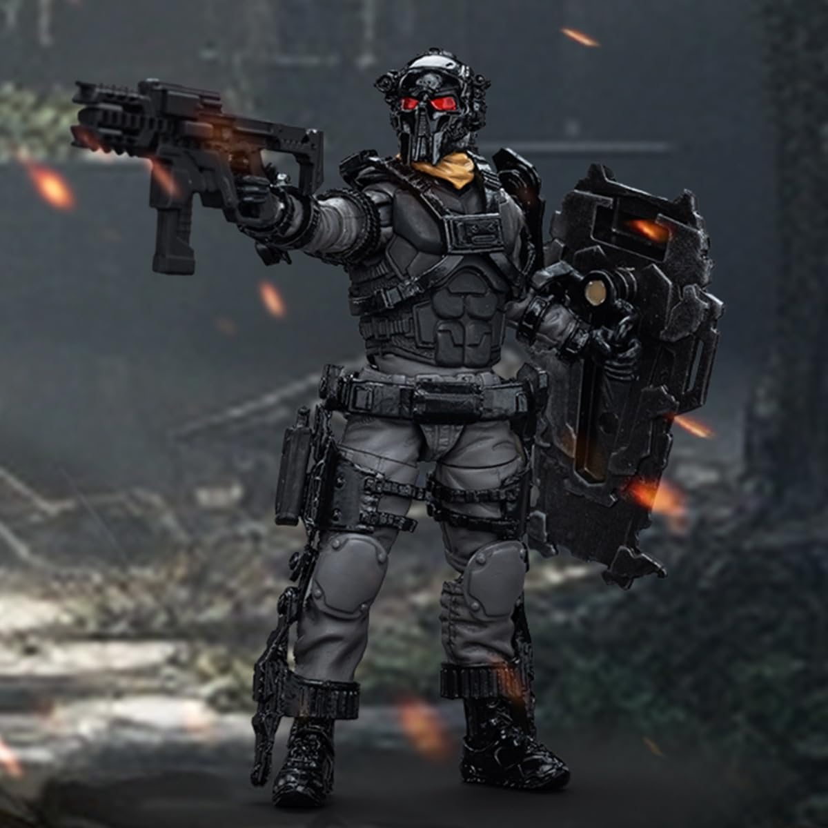 HiPlay JoyToy Hardcore Coldplay Collectible Figure: Army Builder Promotion Pack Figure 31 - Bounty Hunter with Blast Shield 1:18 Scale Action Figures JT1774
