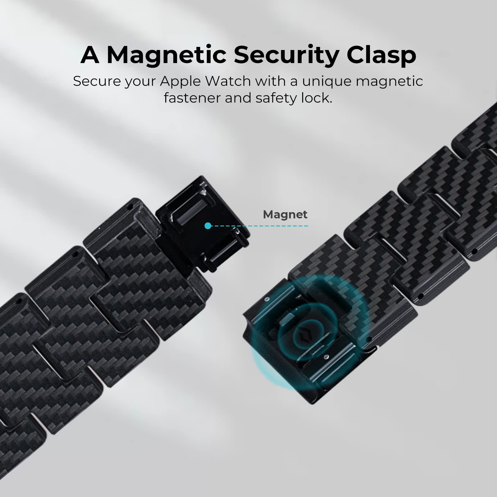 pitaka Apple Watch Band Compatible with Apple Watch Ultra 2/Ultra/10/9/8/7/6/SE/5/4/3/2/1, Adjustable Apple Watch Ultra 2 Band, 100% Carbon Fiber Apple Watch Band - Retro
