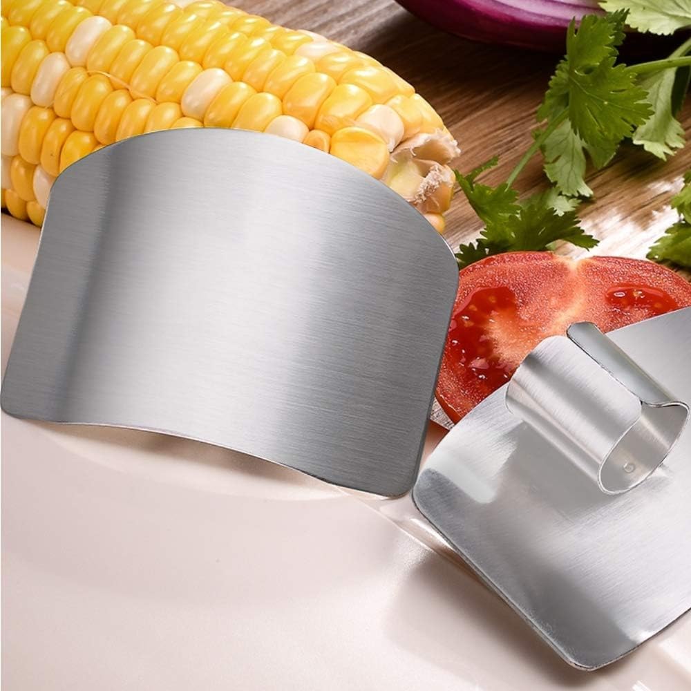 Promifun Stainless Steel Finger Guard, Kitchen Finger Protector, 4 Pcs of Knife Guard, For Dicing and Slicing in Kitchens: Kitchen & Dining
