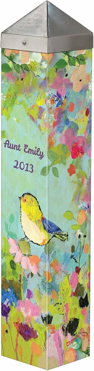 Plaques & Wall Art - Studio M Custom Personalized Bright Memories Art Pole Decorative Bereavement Outdoor Garden Post, Patented Design Easy Installation, No Digging Necessary, 20 Inches Tall